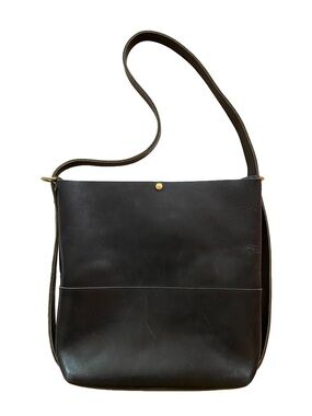 HANDMADE BLACK LEATHER SATCHEL SHOULDER BAG BACKPACK